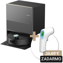 Robotický vysávač s mopom Dreame Aqua10 Ultra Roller Complete - čierny + bezkontaktný teplomer